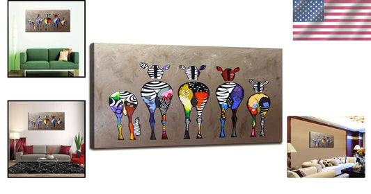 Decorative Zebra Painting - Lightweight Canvas Print for Living Room Beauty