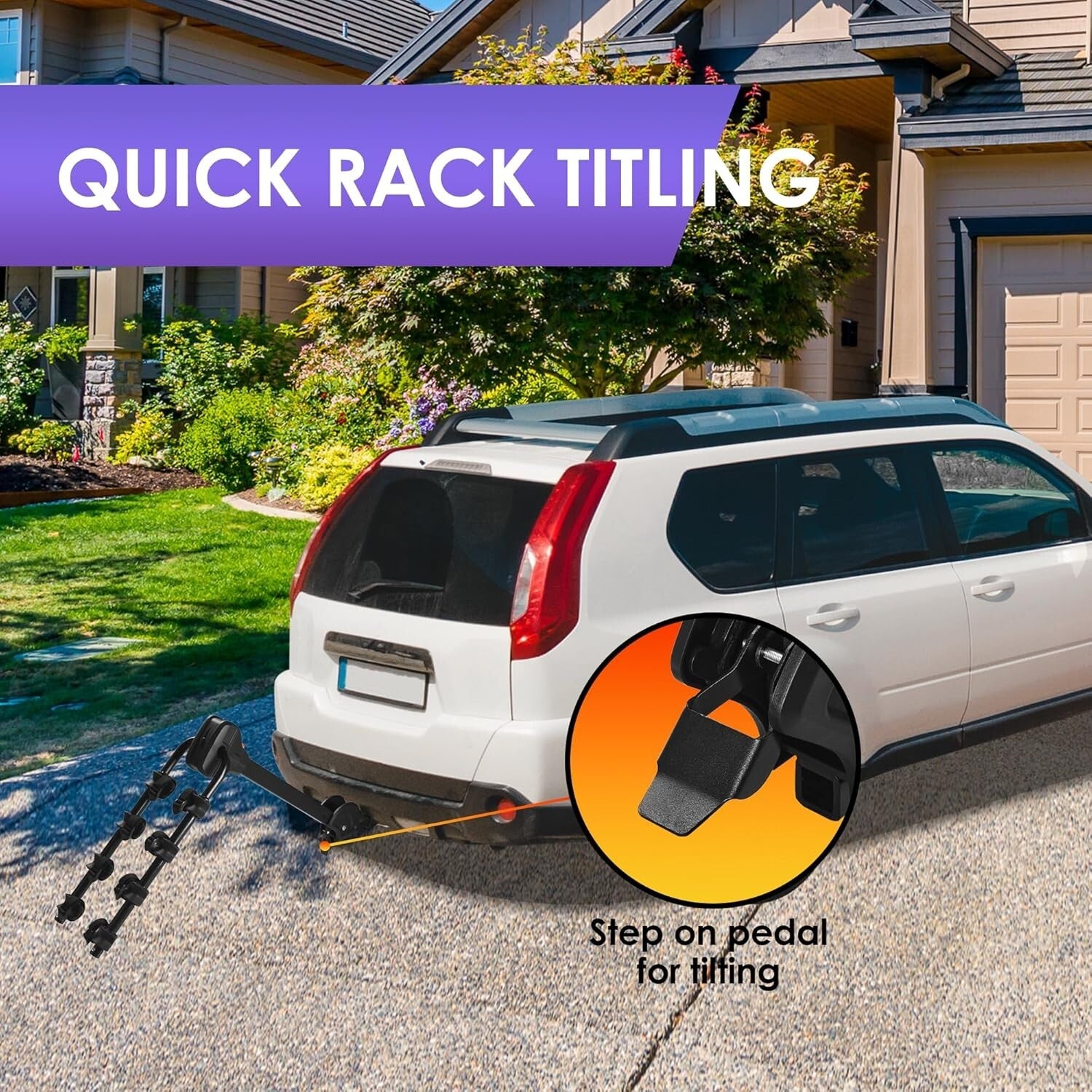 4-Bike Tilting Hitch Carrier with Convenient Pedal - For All Your Adventures