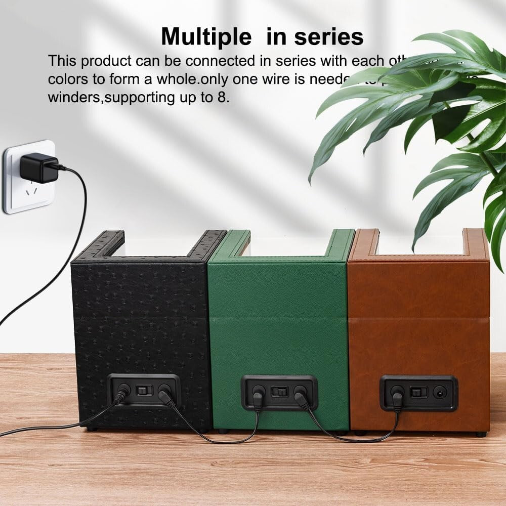 Silent Dual Watch Winder with Adjustable Soft Pillows for Automatic Timepieces