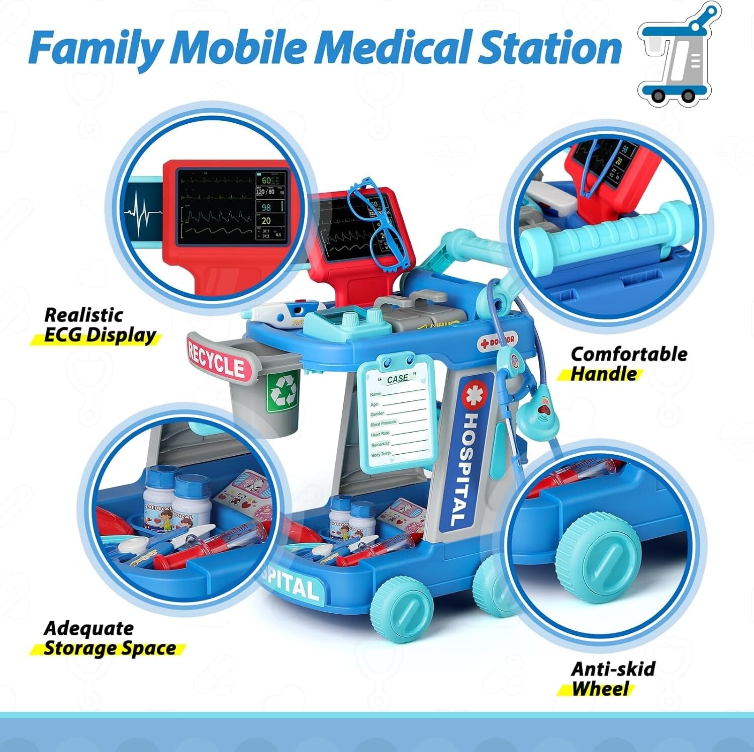 Multifunctional Kids Doctor Set with Cart and Accessories - Educational Toys