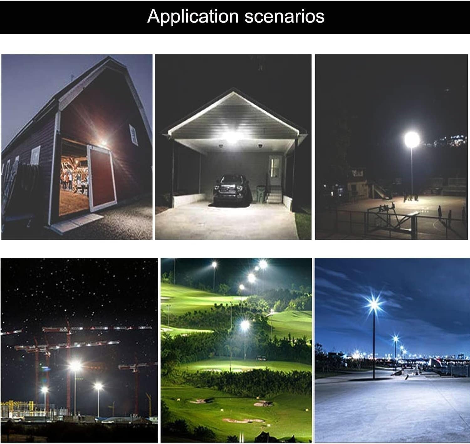 4-Pack 250W Outdoor LED Flood Lights - Shatterproof, IP66 Rated for All Weather