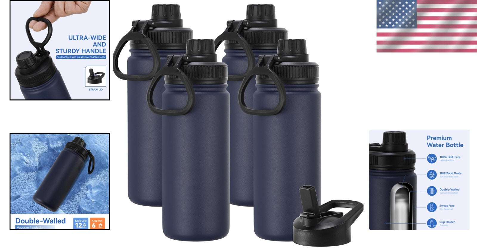 Stylish 16 oz Stainless Steel Kids Water Bottle - Perfect for School & Travel