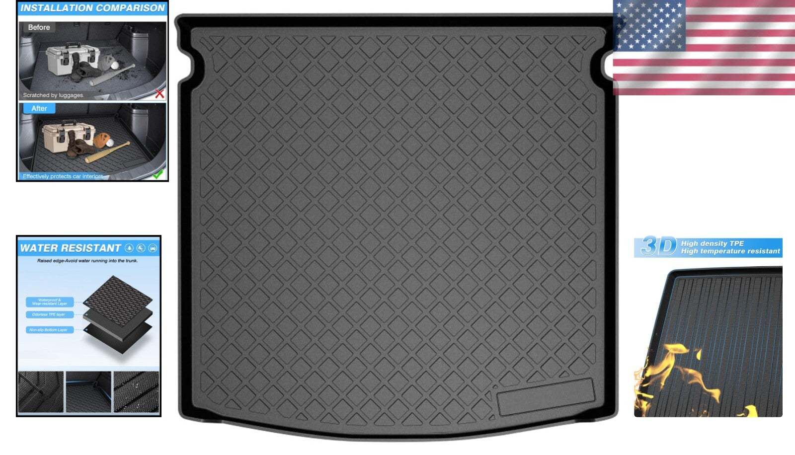 Weather-Proof Trunk Mat for Mitsubishi Outlander 2014-2020 - Protects Cargo Area