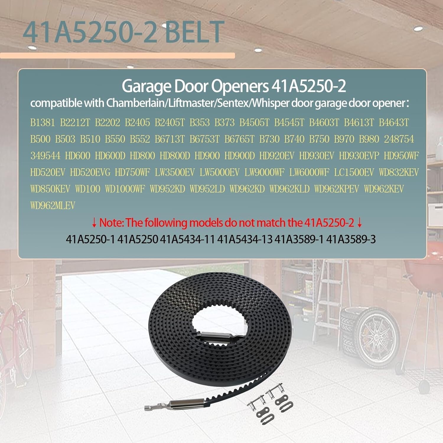 Chamberlain Liftmaster Compatible Garage Door Drive Belt - 308 Inches, Quiet