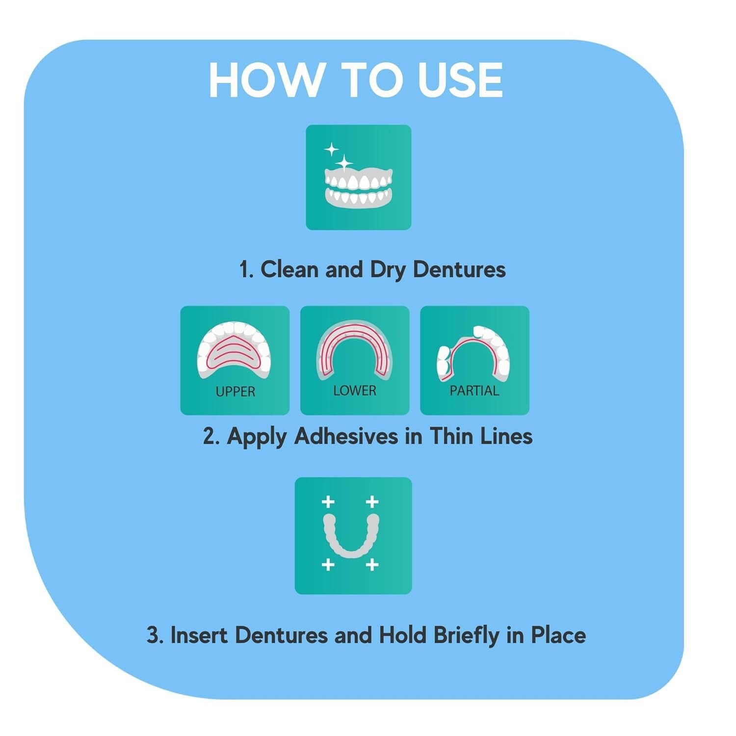 Comforting Extra Strong Denture Adhesive - Zinc Free, Easy Apply Nozzle, 5 Pack