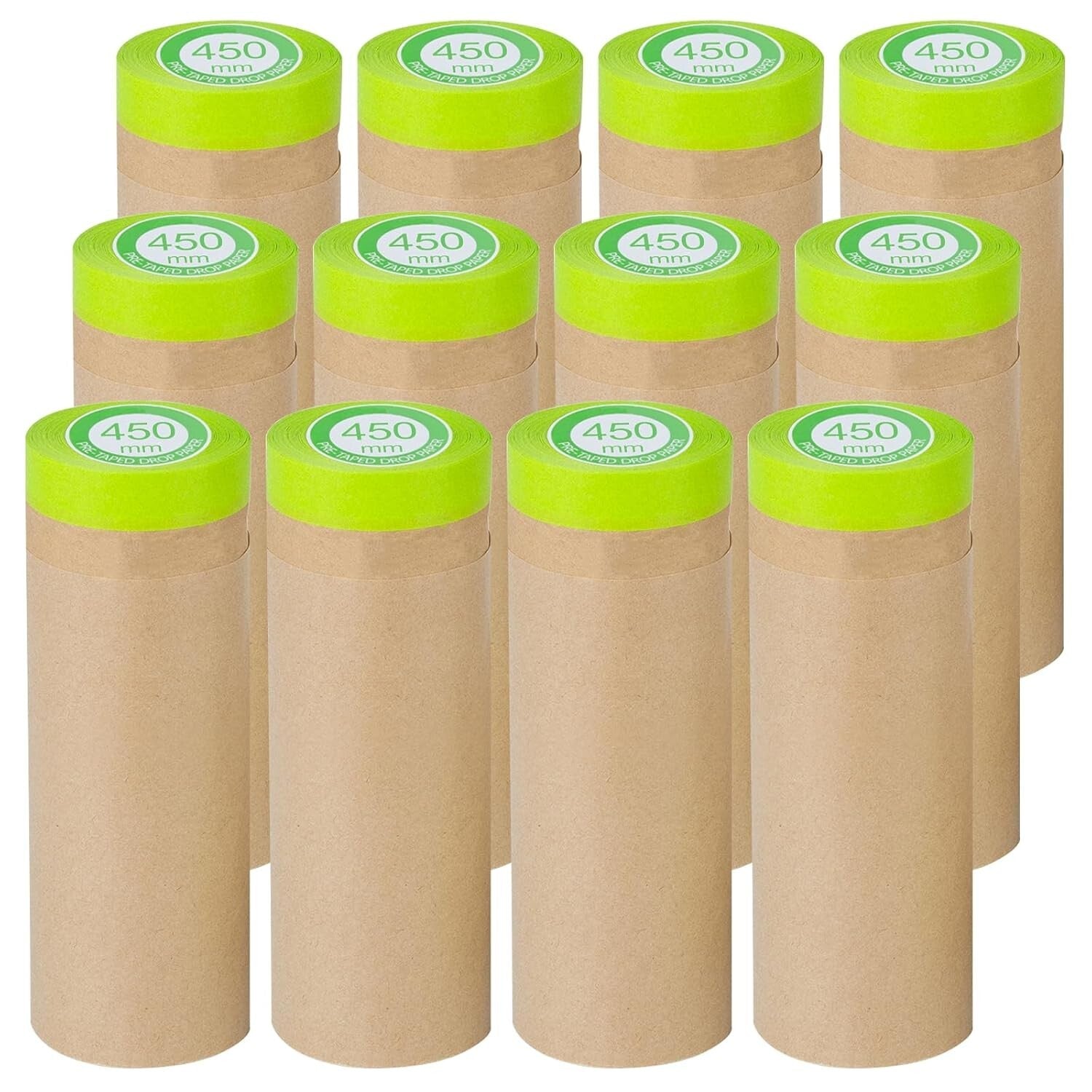 Tear-Resistant Pre-Taped Masking Paper Roll - 18" x 50' for Home & Auto Projects