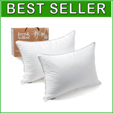 Load image into Gallery viewer, Standard Size Cooling Bed Pillows - Down Alternative &amp; Plush Support, Set of 2