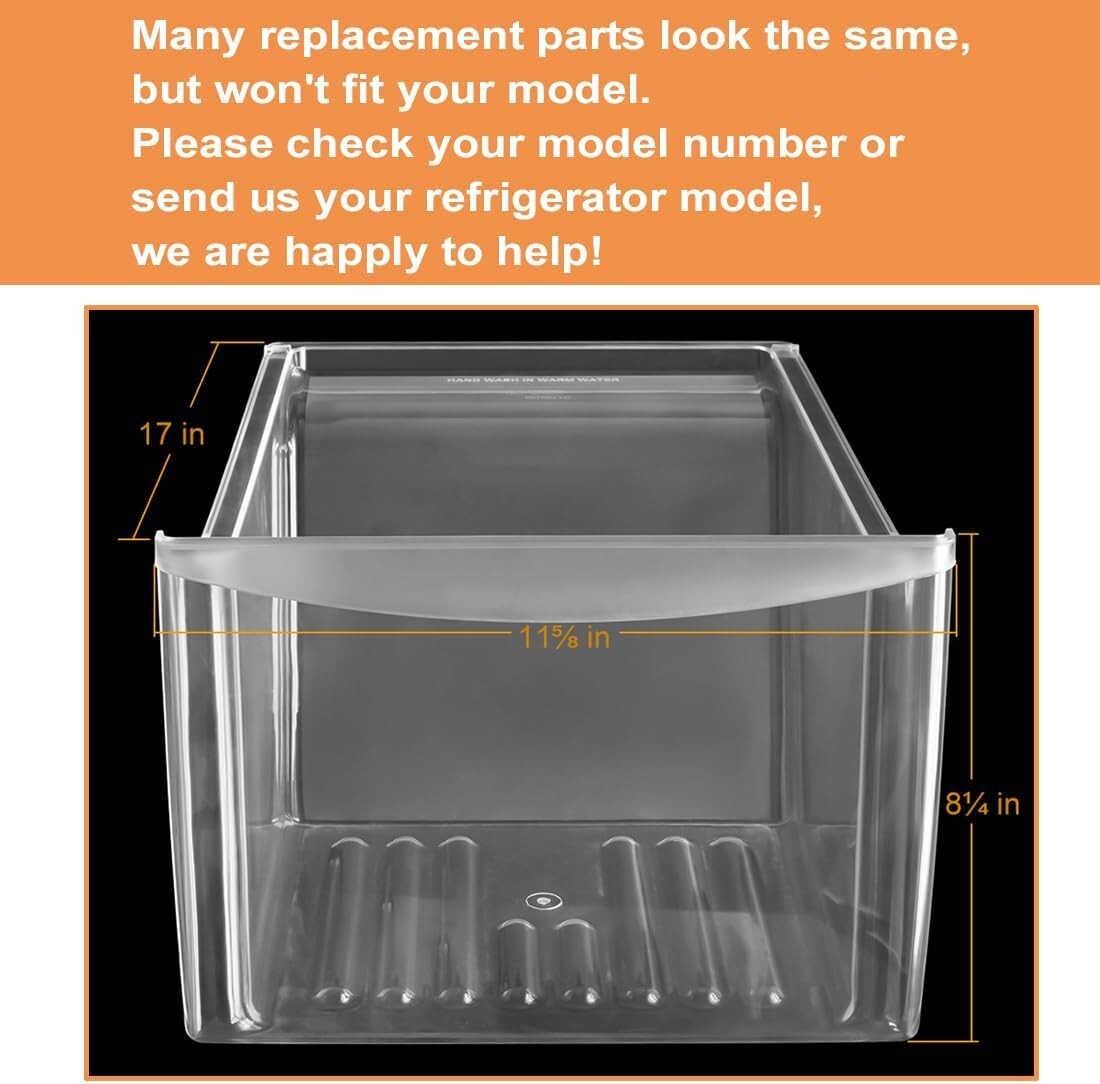 Durable 2-Pack Refrigerator Crisper Drawers - Frigidaire & Kenmore Compatible