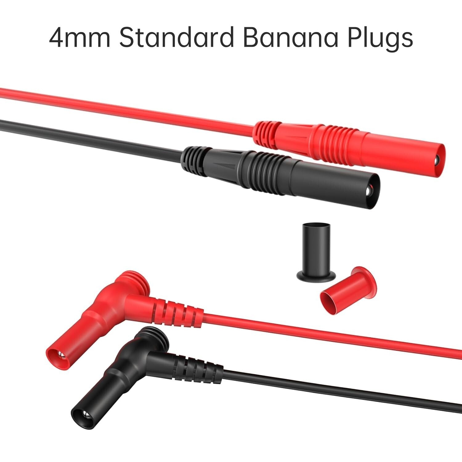 Professional Silicone Multimeter Test Leads Set with Alligator Clips & Tweezers