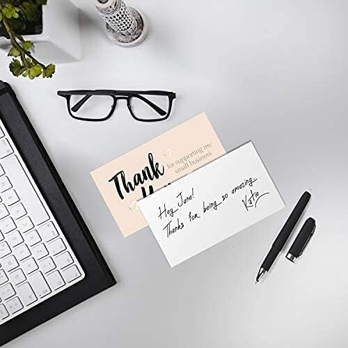 Personalized Thank You Cards - Gold Foil 600 Pack, Ideal for Small Businesses