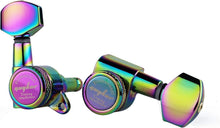 Load image into Gallery viewer, Vibrant Chameleon Rainbow Locking Tuners 3L + 3R for Electric &amp; Acoustic Guitars