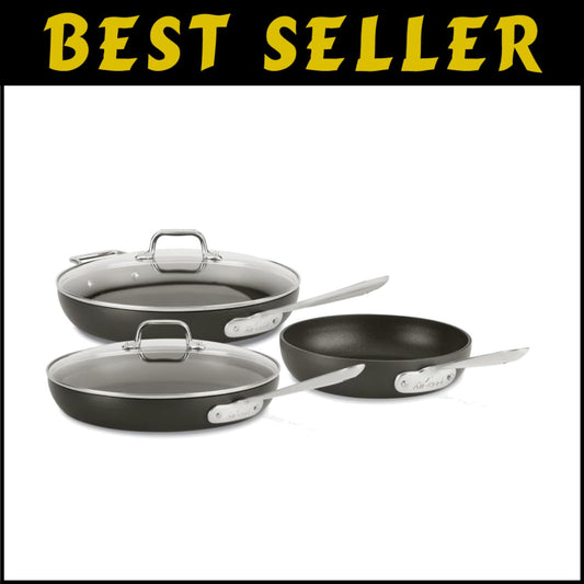 Induction Compatible Nonstick Fry Pans - HA1 Hard Anodized 5-Piece Collection