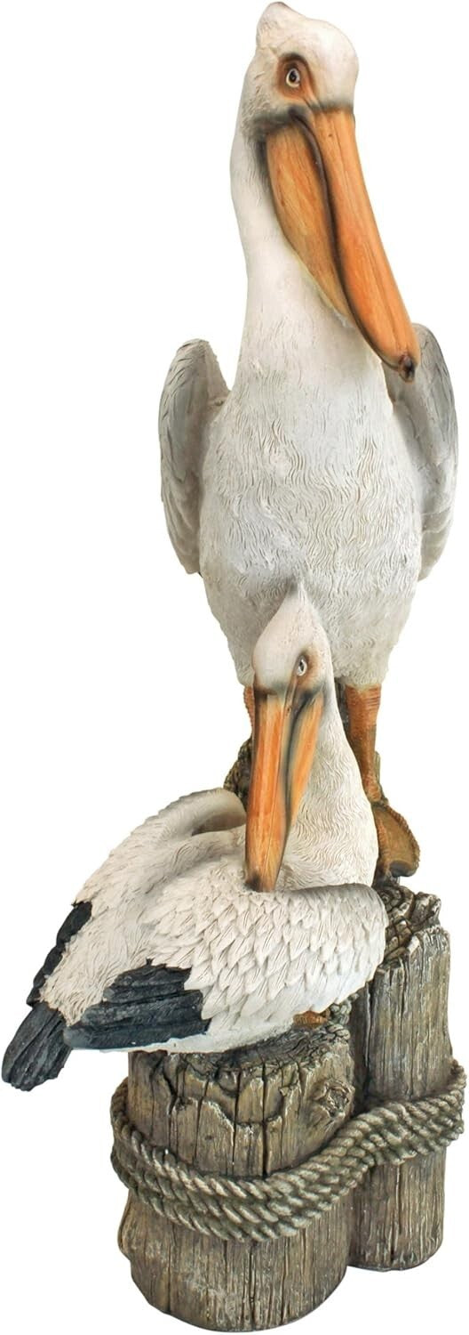 Freestanding 24-Inch Pelican Statue - Weatherproof Oceanic Decor for All Seasons