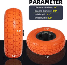 Load image into Gallery viewer, Upgrade to 10" Flat Free Tires - 4 Pack with Heavy Duty Double Sealed Bearings