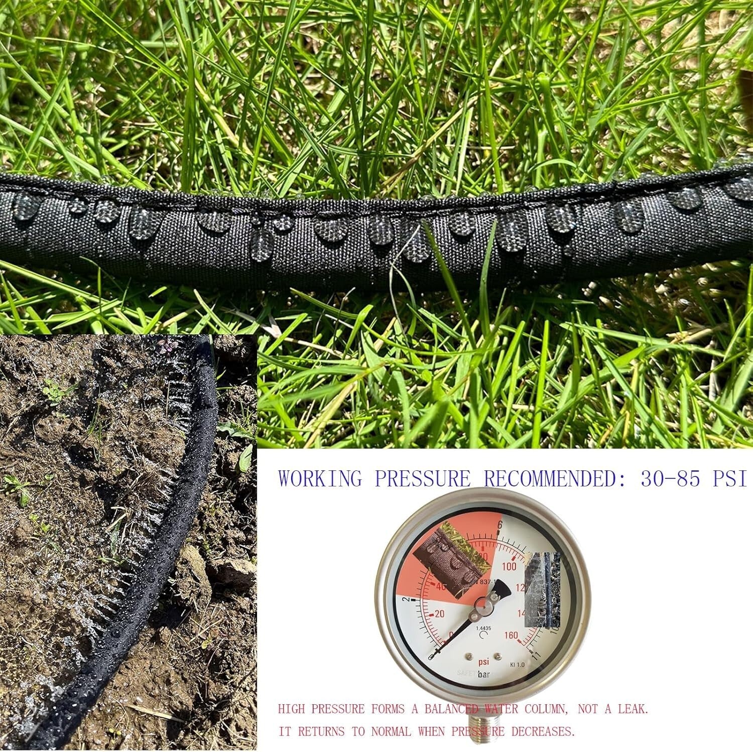 Eco-Friendly 100FT Flat Soaker Hose for Efficient Drip Irrigation, Linkable