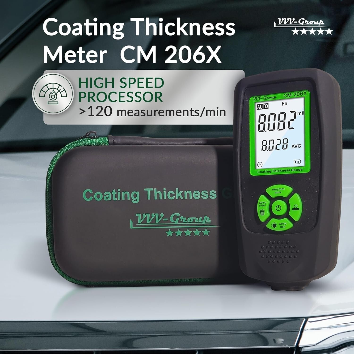 Dynamic Paint Meter with Temperature Compensation - Ideal for Vehicle Inspection