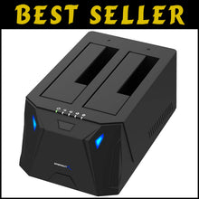 Load image into Gallery viewer, Effortless Cloning &amp; Storage Expansion with USB 3.0 Dual Bay Hard Drive Dock