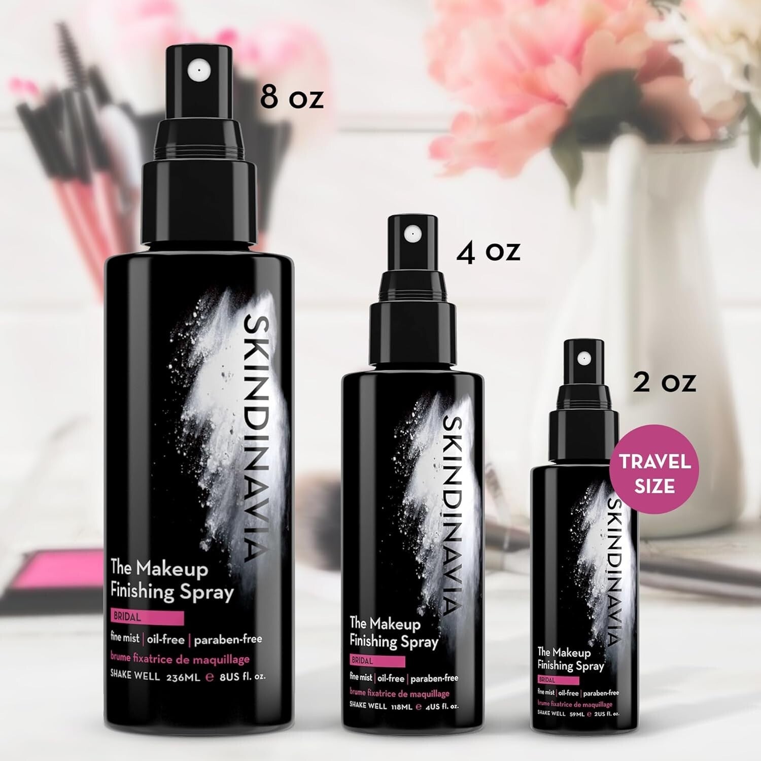 Lightweight Waterproof Makeup Spray for Weddings – 16+ Hour Hold, 8oz