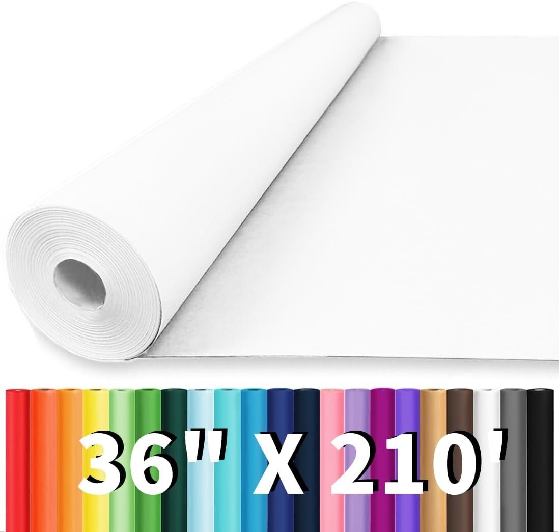 36" x 2520" Jumbo White Kraft Paper Roll - Eco-Friendly and Durable Art Supplies