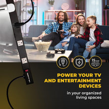 Load image into Gallery viewer, 9-Outlet 3 Ft Heavy Duty Metal Surge Protector Power Strip with Mounting Parts