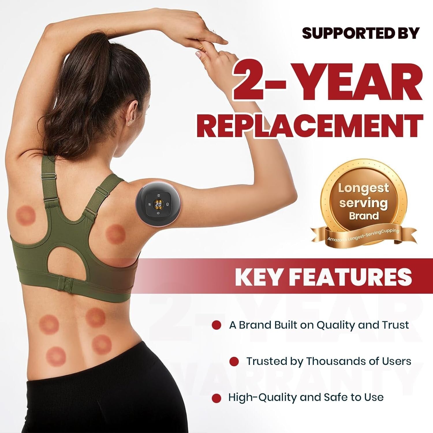 5-in-1 Electric Cupping Therapy Set with 20-Level Temperature Control and Red...