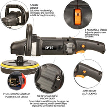 Load image into Gallery viewer, Heavy-Duty 7 Inch Rotary Polisher with 1200W Motor &amp; Multipurpose Polishing Pads