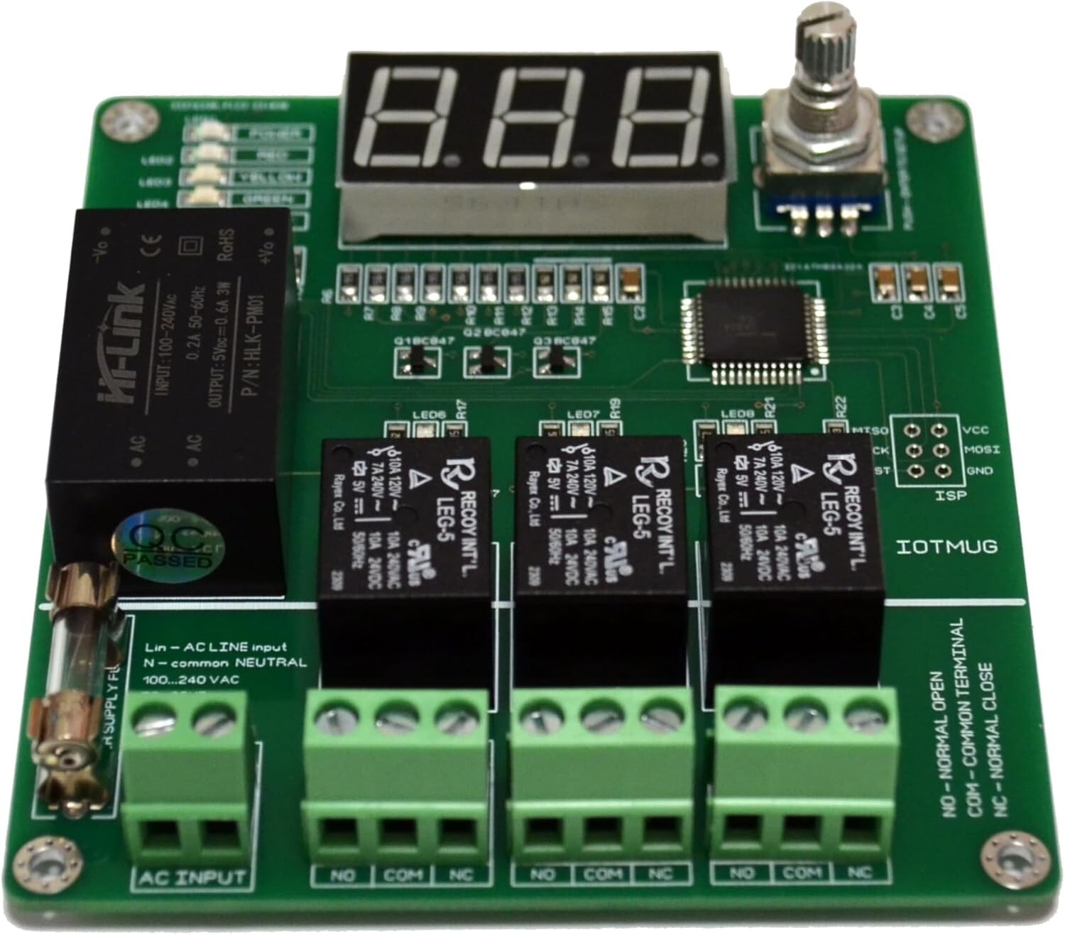 High-Efficiency 3-Channel Traffic Signal Relay with Integrated Status Indicators