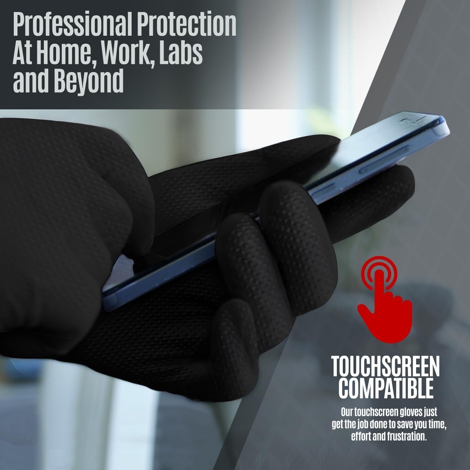Black Disposable Nitrile Gloves - 8 Mil Thick, Latex-Free & Chemical Resistant