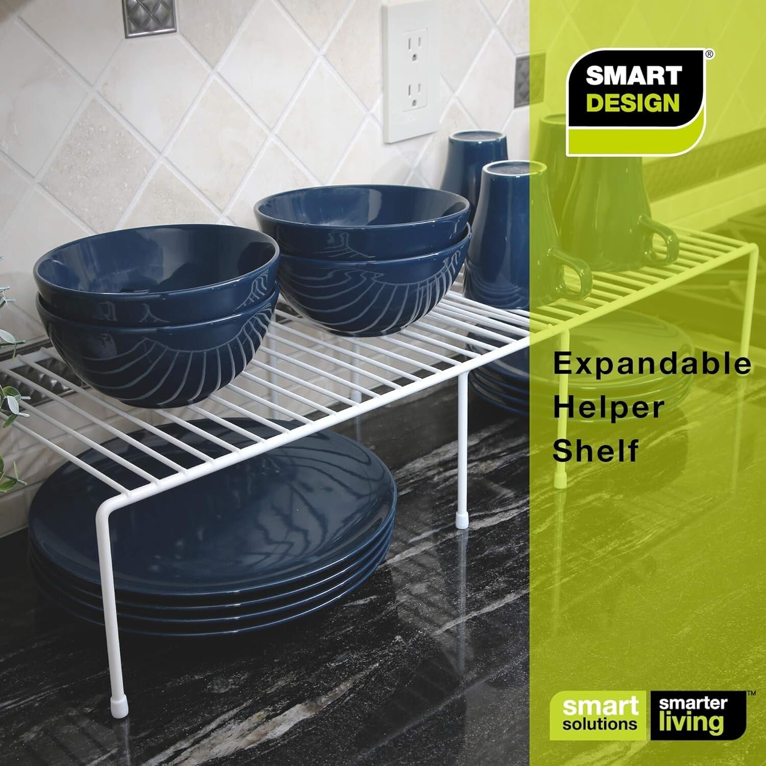 Expandable 6-Piece Metal Wire Storage Rack for Kitchen & Bathroom Organization