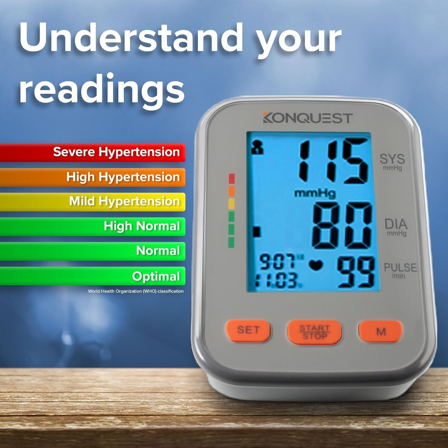 Home Blood Pressure Monitor - Adjustable Cuff & Irregular Heartbeat Alert