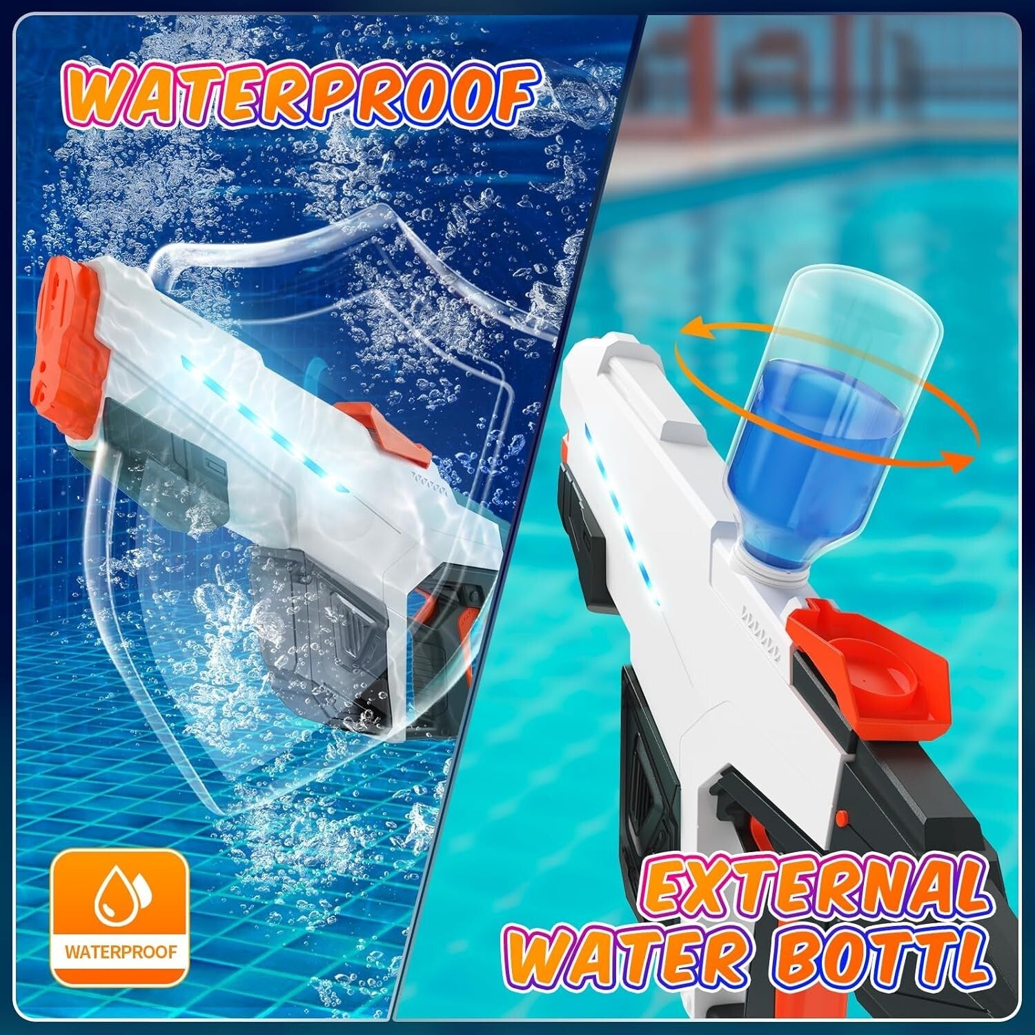 Dual-Mode Electric Water Gun - Automatic Suction & Manual Shooting (32ft Range)
