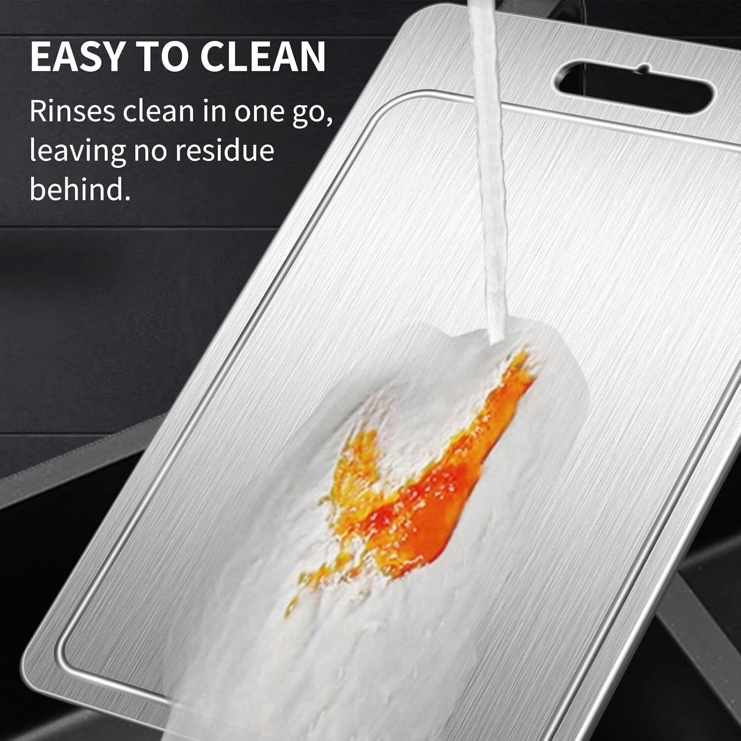 100% Pure Titanium Double-Sided Cutting Board with Juice Groove - Large Size