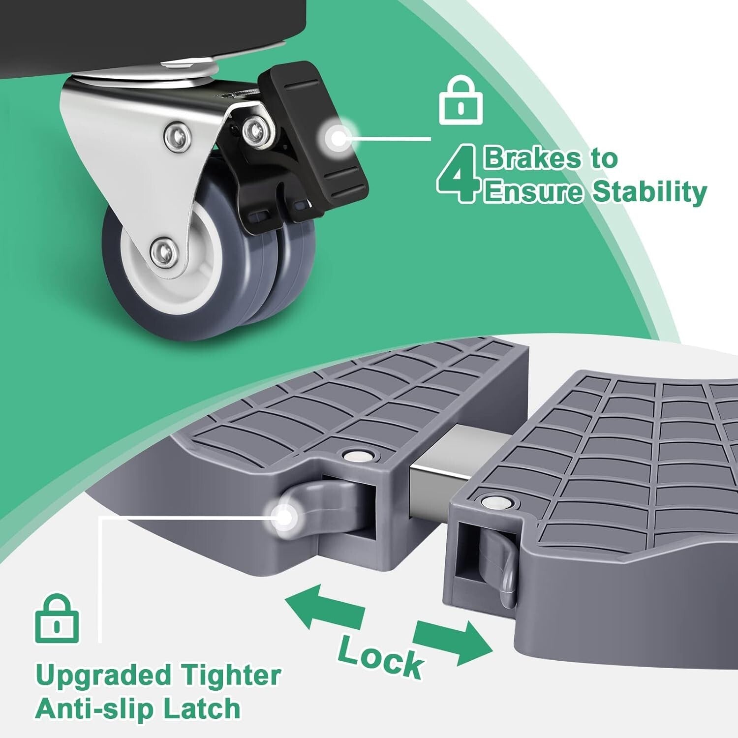 Adjustable 15-21 Inch Rolling Plant Caddy with Wheels - 2 Pack for Easy Moving
