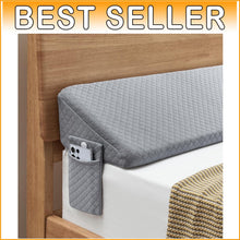 Load image into Gallery viewer, High-Density Foam King Size Bed Wedge Pillow - Grey Gap Filler with Pockets