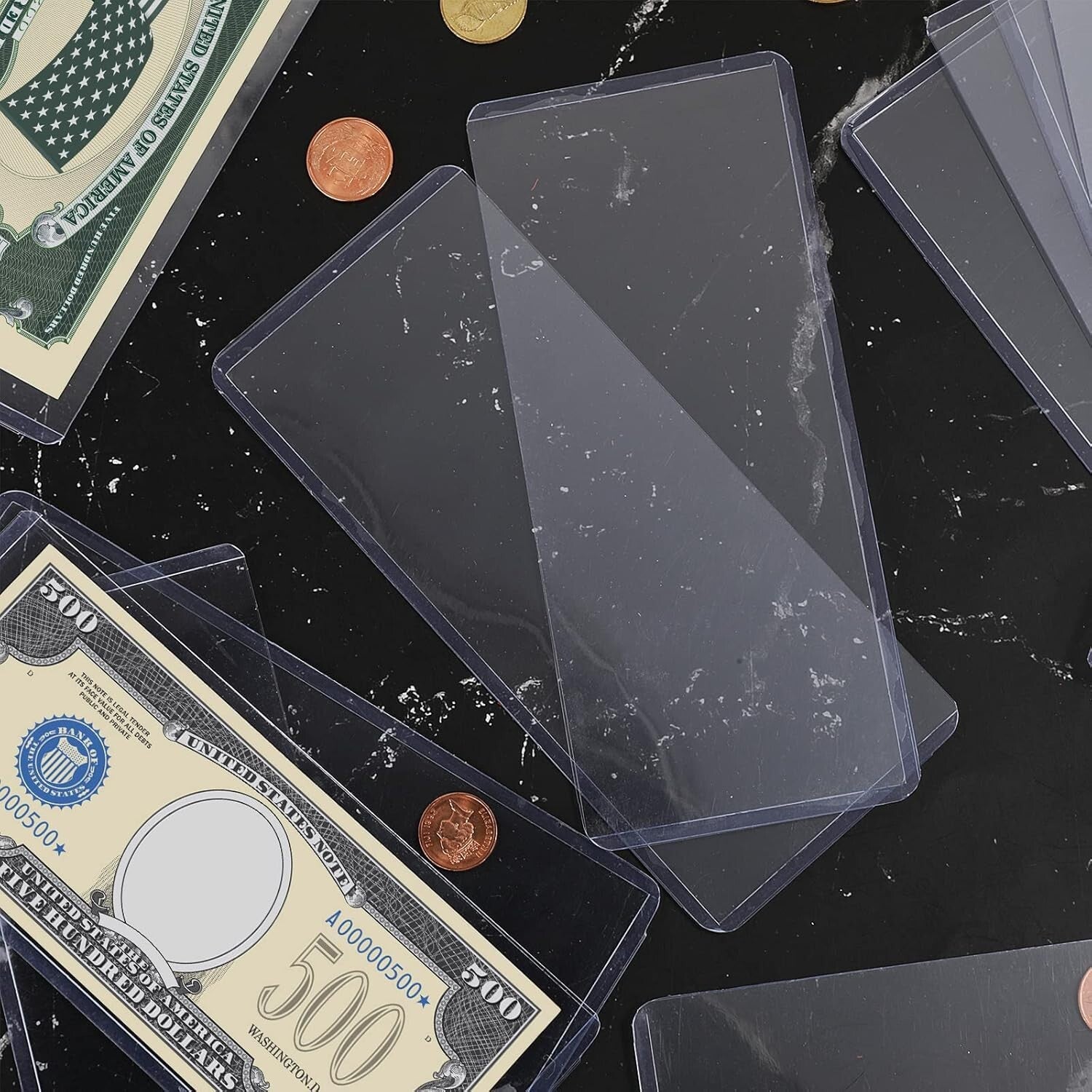 Clear 200-Piece Currency Sleeves - Protect and Showcase Banknotes Conveniently