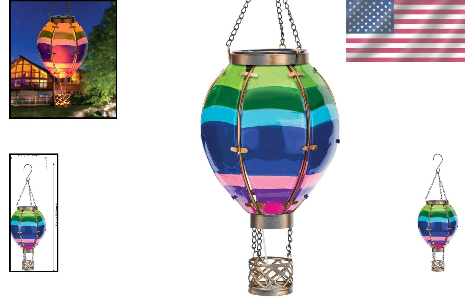 Decorative Solar-Powered Hot Air Balloon Lantern – Unique Gift for Garden Lovers