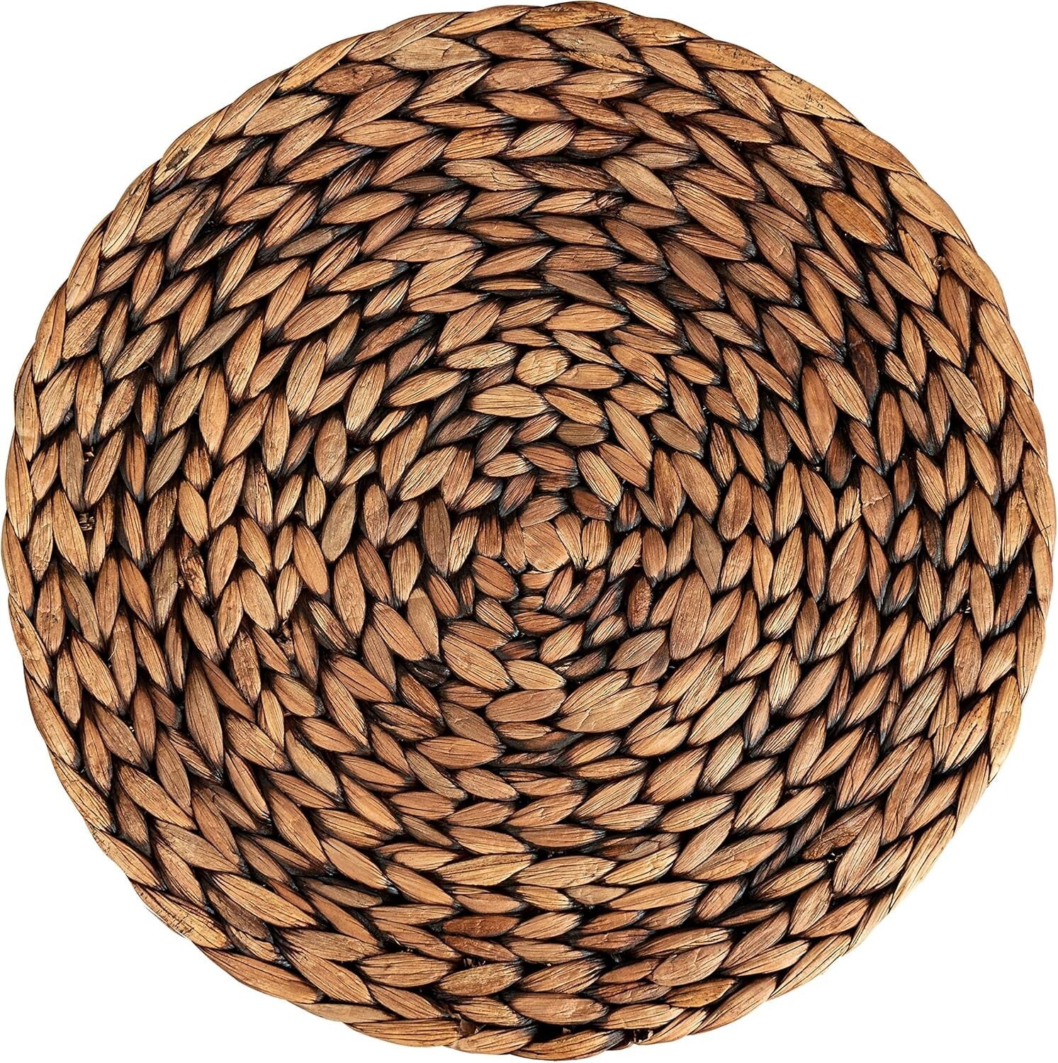Heat-Resistant Handwoven Water Hyacinth Placemats - Stylish Round Set of 8