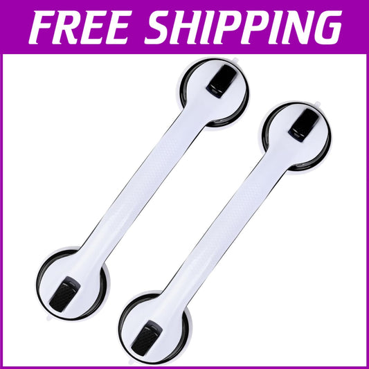 Compact Suction Grab Bars for Bath & Shower - 16" Safety Handles for Senior Care