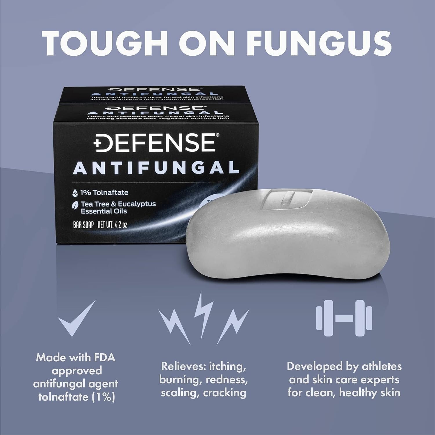 Defense Soap 5-Pack with Tolnaftate | Fast-Acting Jock Itch & Ringworm Relief