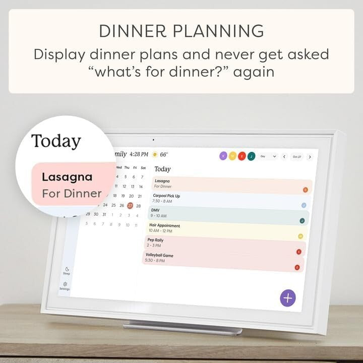 15" Digital Family Calendar & Interactive Chore Chart with Touchscreen Display