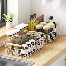 Load image into Gallery viewer, Durable New-White Wire Baskets with Handles - Perfect for Pantry and Closet