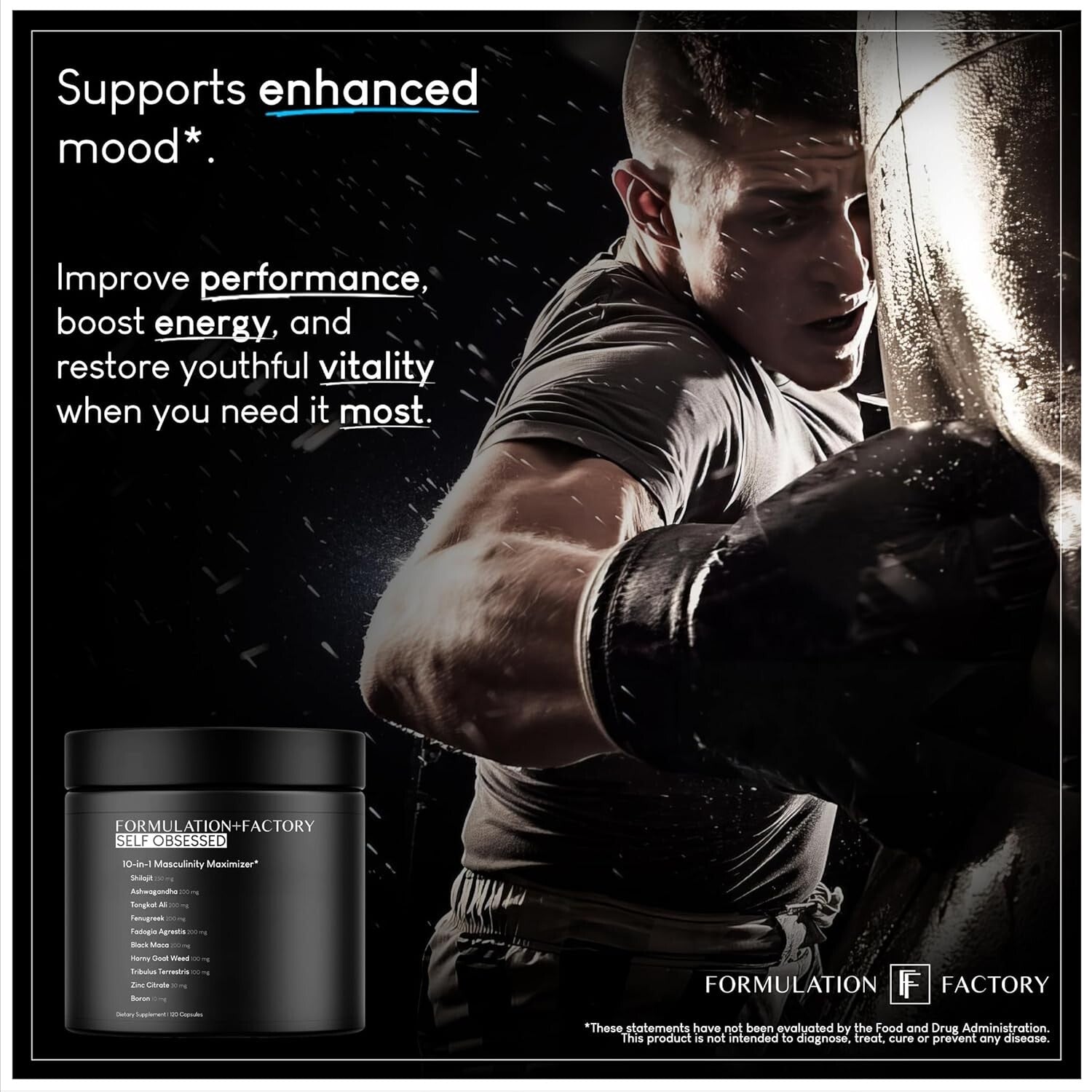 Advanced Male Performance Booster - Includes Ashwagandha & Fenugreek - 120 Count