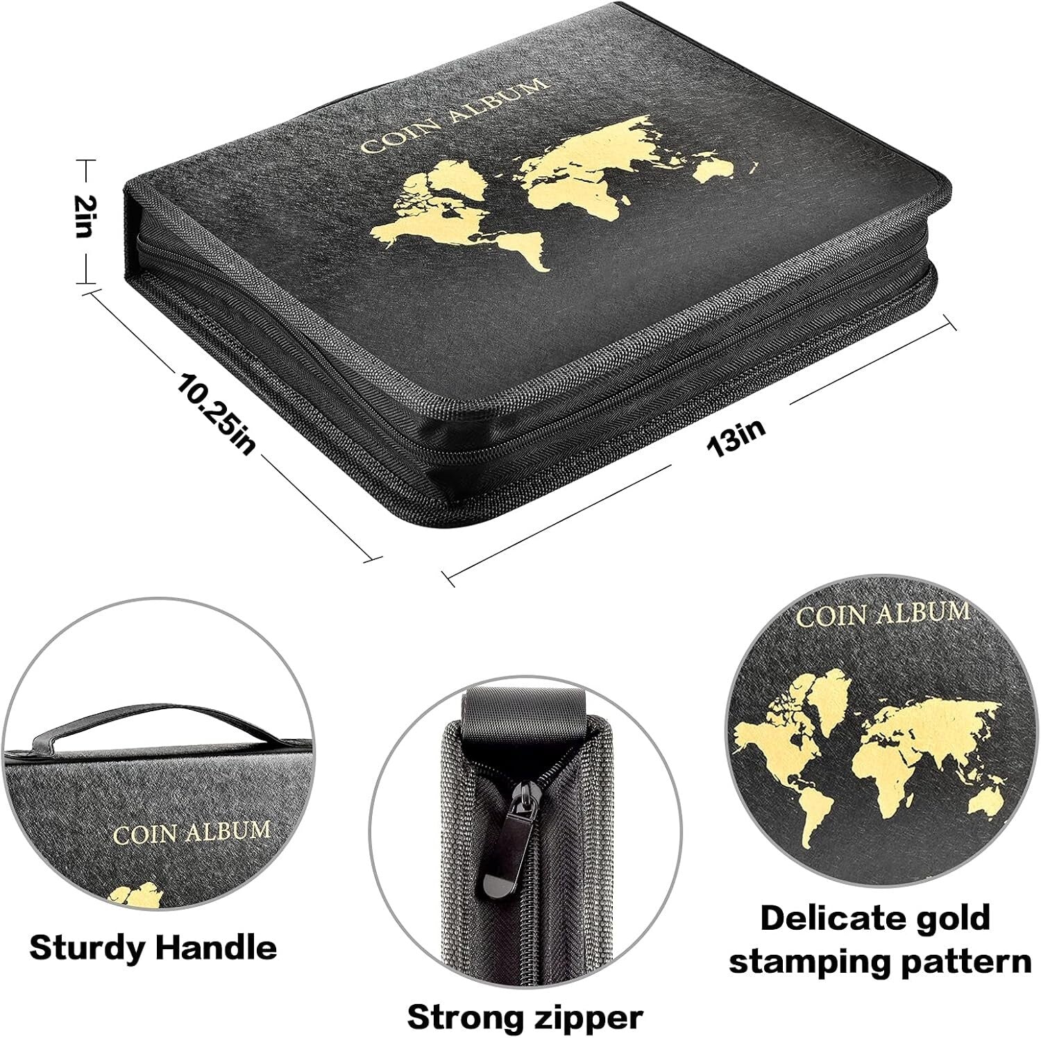 Elegant Coin Album with 230 Pages - Ideal for Collectors of Coins & Paper Money