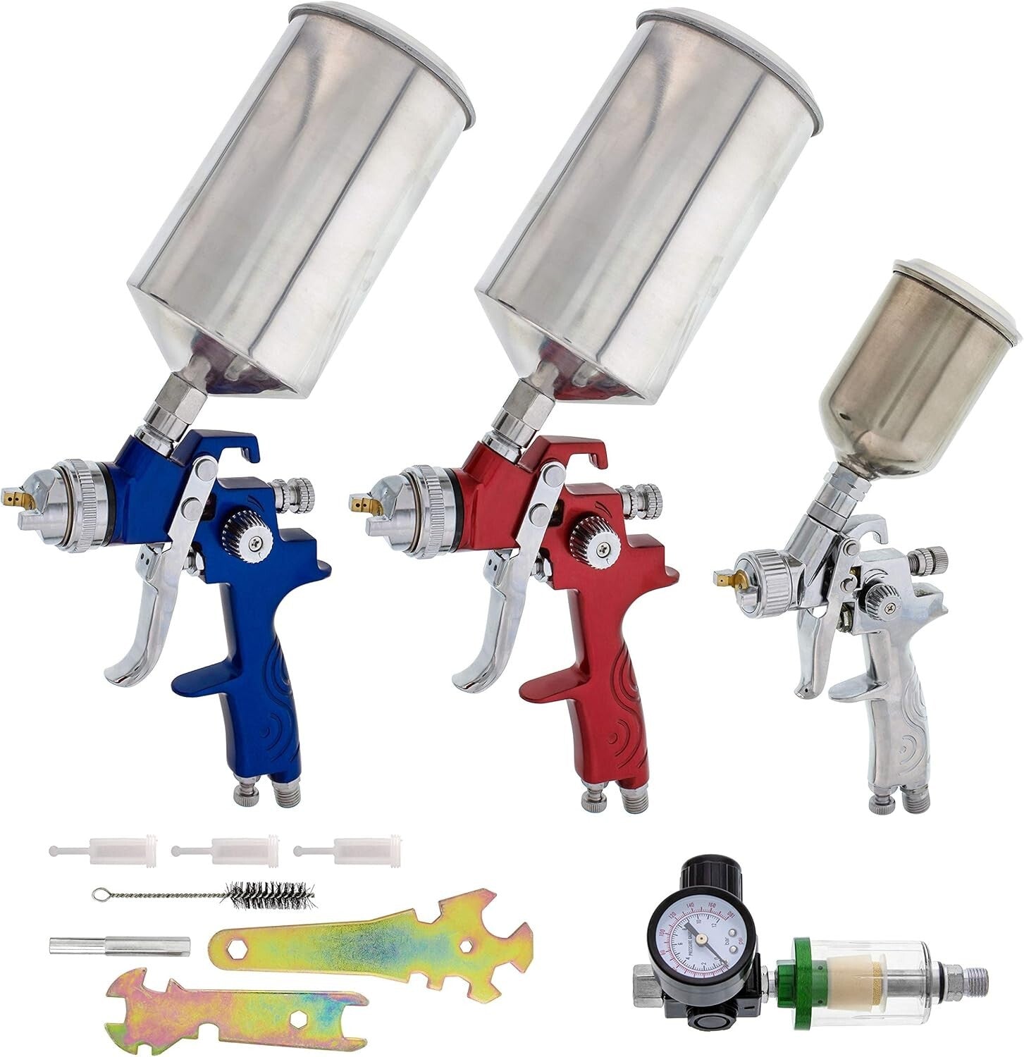 Efficient HVLP Spray Gun Kit with Durable Tips and Comprehensive Cleaning Tools