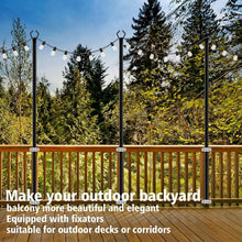 Load image into Gallery viewer, Versatile Metal String Light Poles 10 Ft - Perfect for Indoor and Outdoor Decor