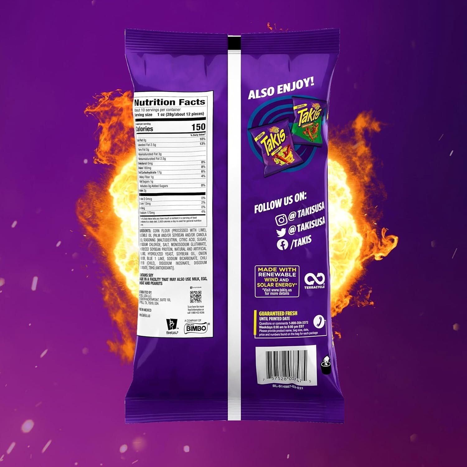 Blue Heat 14 ct Sharing Size - 9.9 oz Extreme Spicy Rolled Tortilla Chips