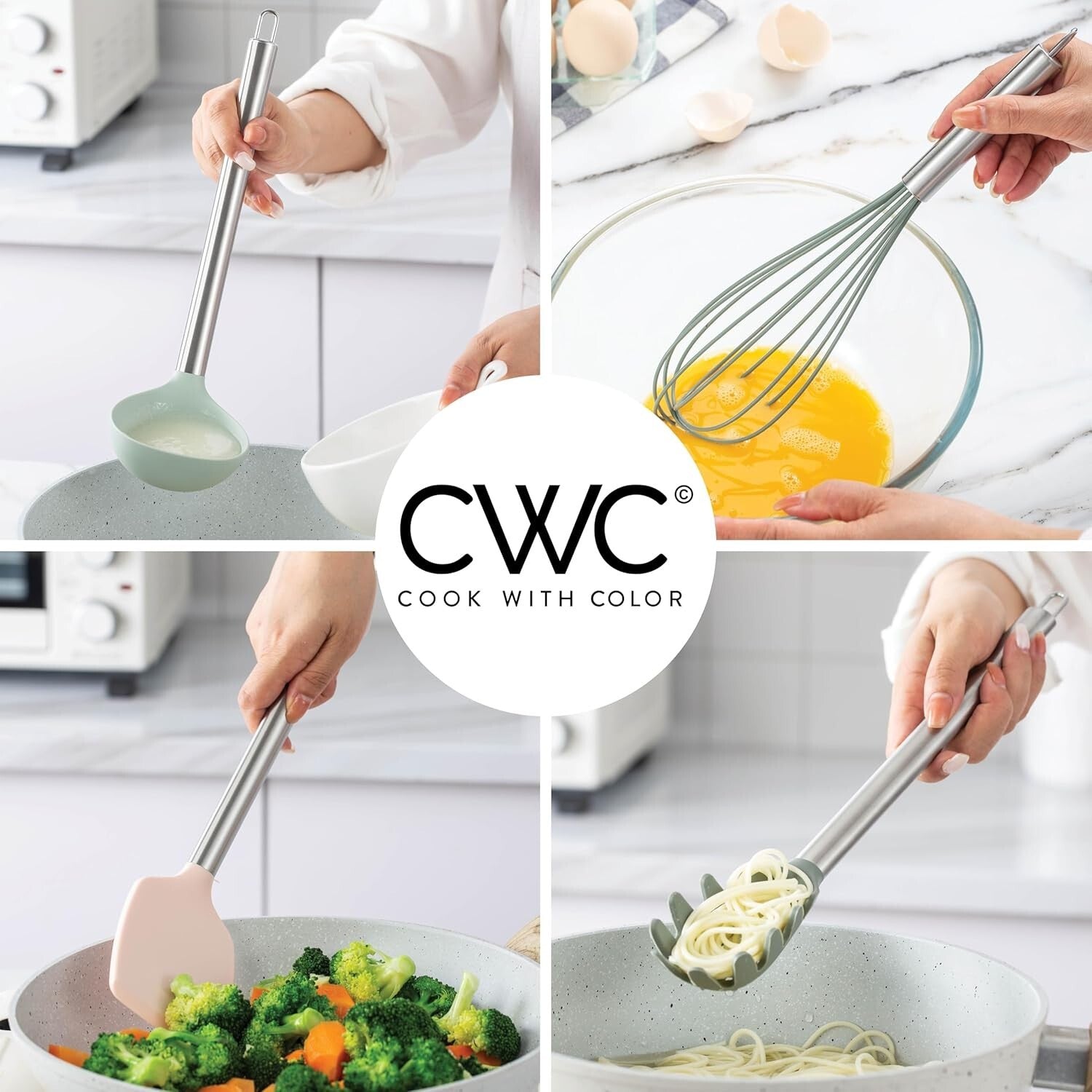 Elegant Mint 38-Piece Silicone Cooking Utensil Set - Dishwasher Safe & Durable