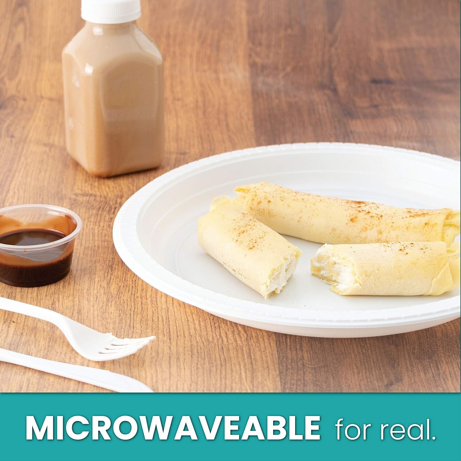 Durable 200 Pack 10 Inch Round Plastic Dinner Plates - Reusable & Microwave Safe