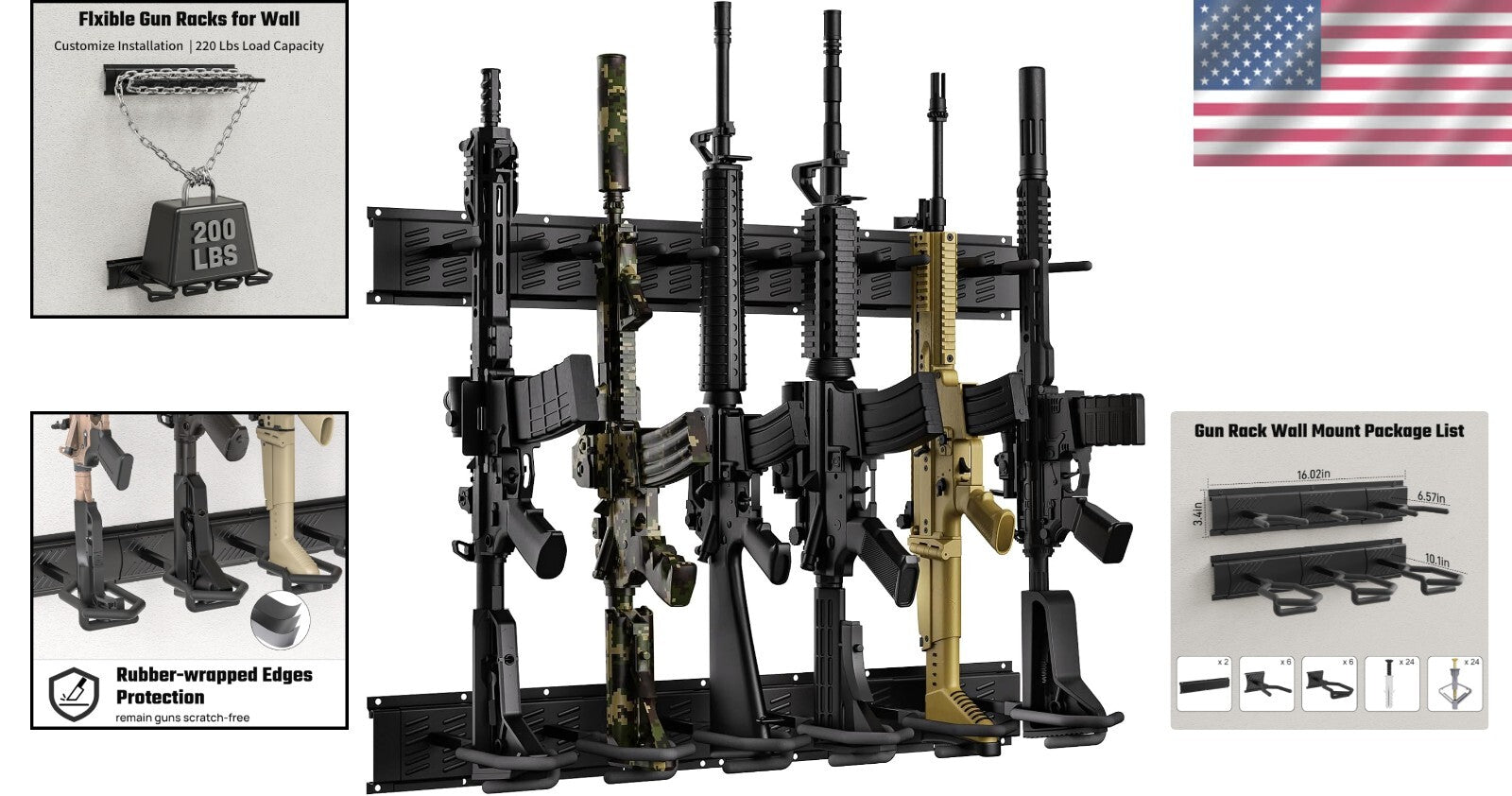 Universal Compatibility Gun Rack for Rifles - Durable Indoor Display Stand