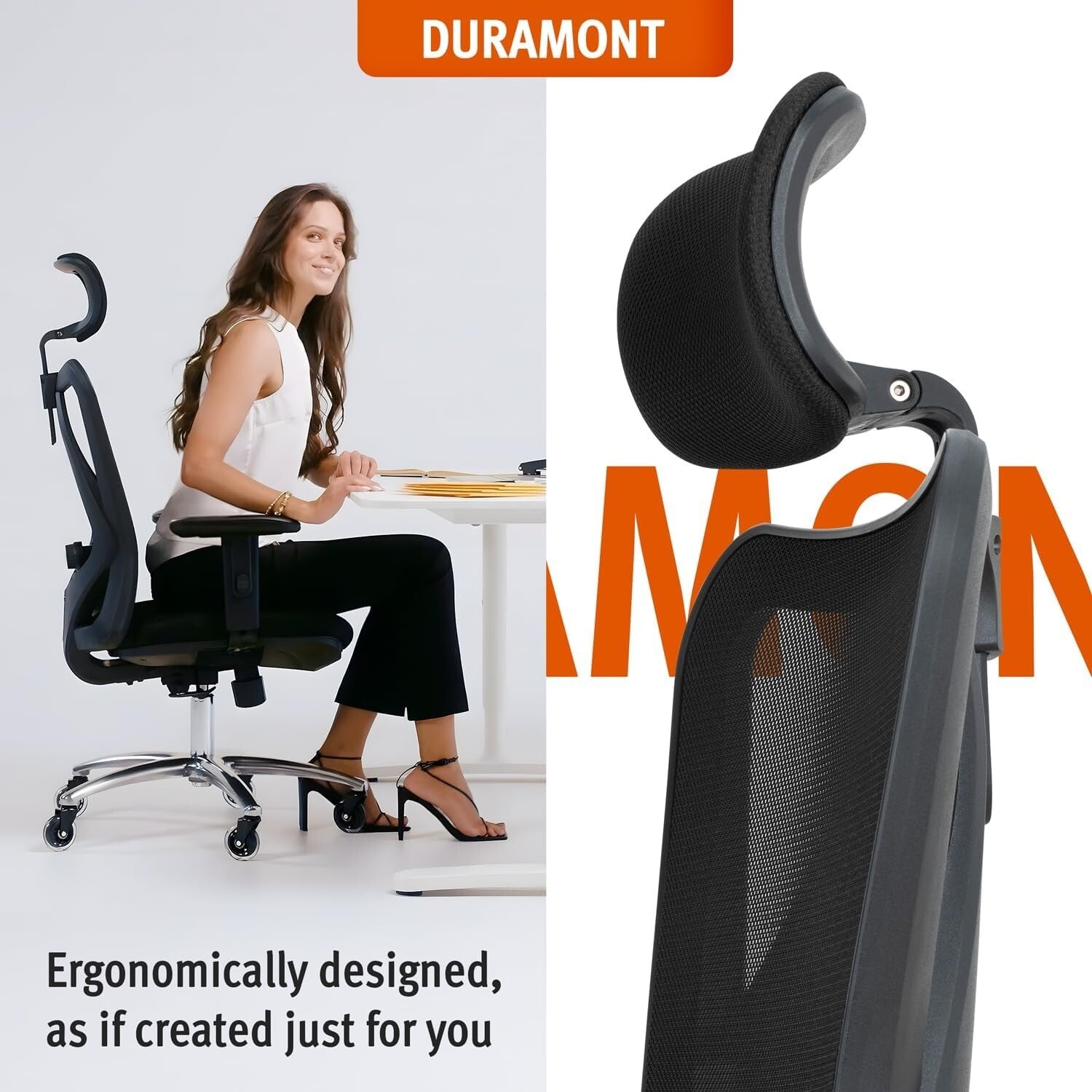 Ergonomic Office Chair with Adjustable Lumbar Support & Rollerblade Wheels